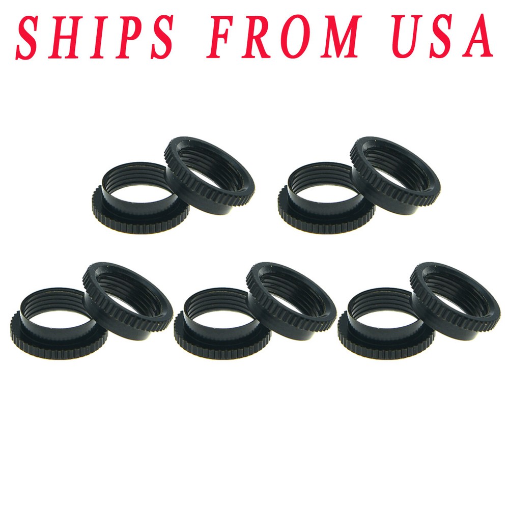 10x  BK 15/32" Fine Knurl Deep Guitar Nuts Toggle Switch Nut For Switchcraft