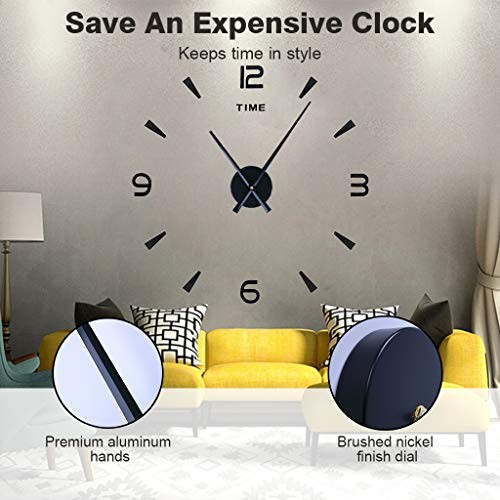 2 Pair Hands 3D Clock Movement DIY Large Wall Clock Quartz Clock Black-gold