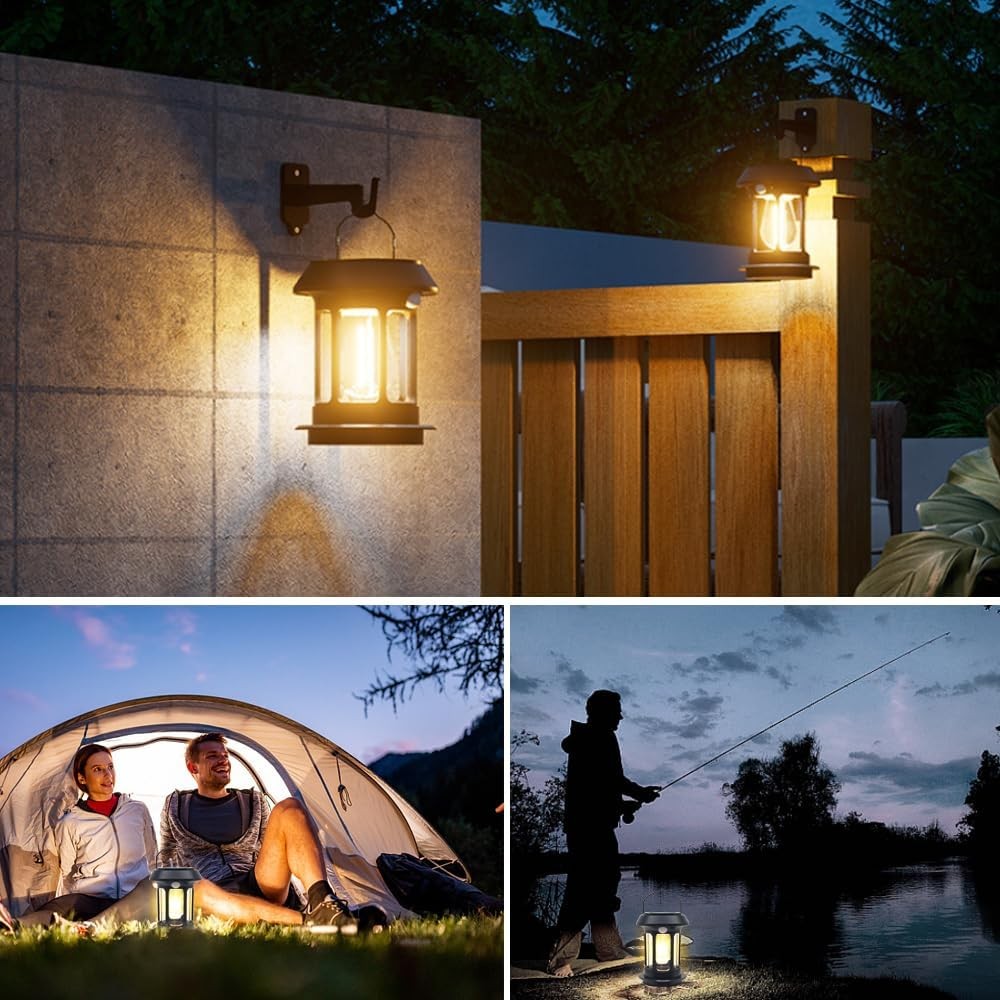 LED Solar Motion Sensor Hanging Light Outdoor Yard Lantern Garden Security Lamp