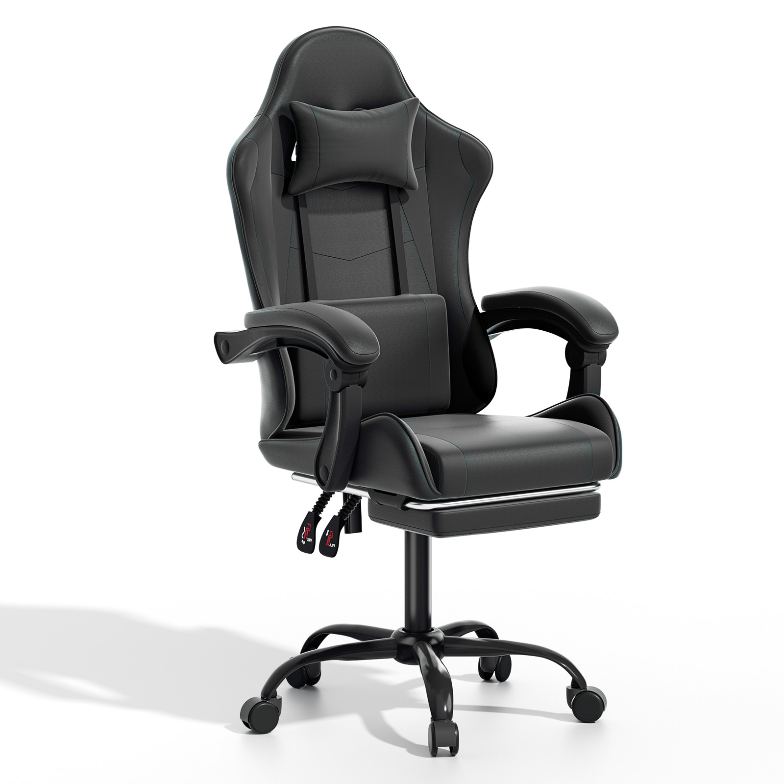 Ergonomic Coumputer Gaming Chair Office Swivel Recliner Seat w/ Footrest Black