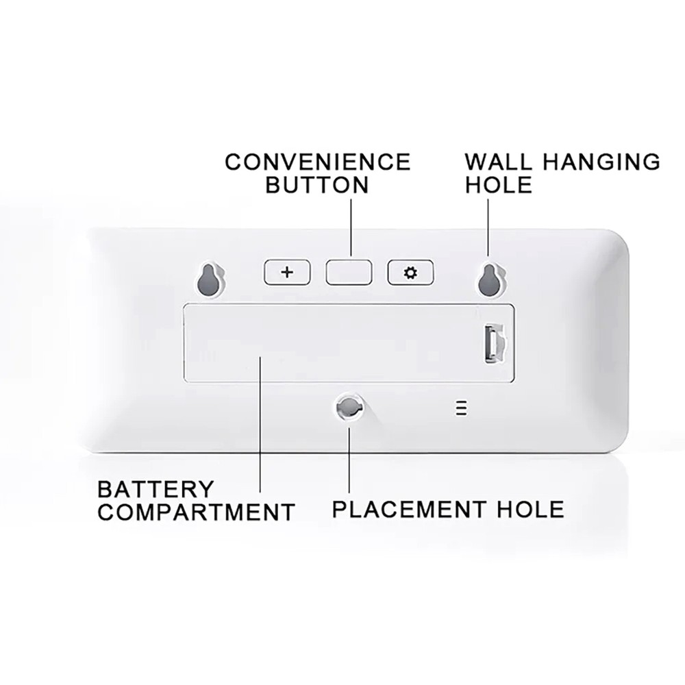 Digital LED Wall Clock Alarm Humidity Temperature Display Desktop Clock Large