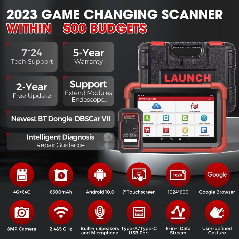 LAUNCH CRP919X BT CRP919E Car Bidirectional Diagnostic Scanner Tool Key Coding