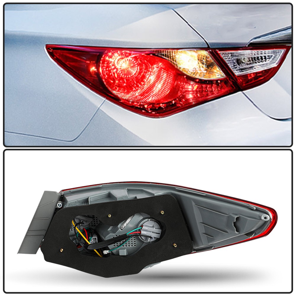 Driver Left Tail Light For 2011-2014 Hyundai Sonata Outer Side Mounted Halogen