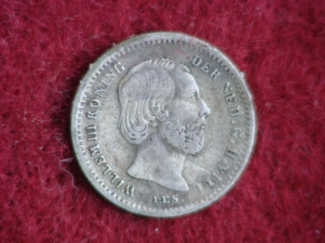 1855 Netherlands Silver Five (5) Cents - VF