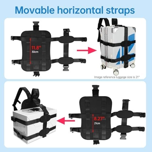 Heavy Duty Backpack Conversion Straps for 16"-21" Hard Shell Luggage Case