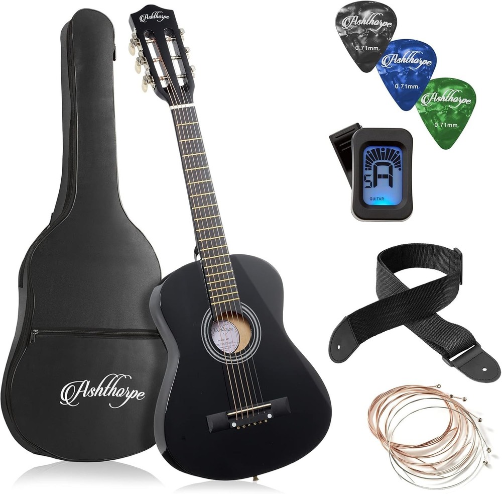 Black Acoustic Guitar Package with Accessories