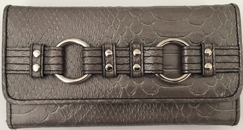 Croc Embossed  Clutch buttoned,credit card,change,checkbook