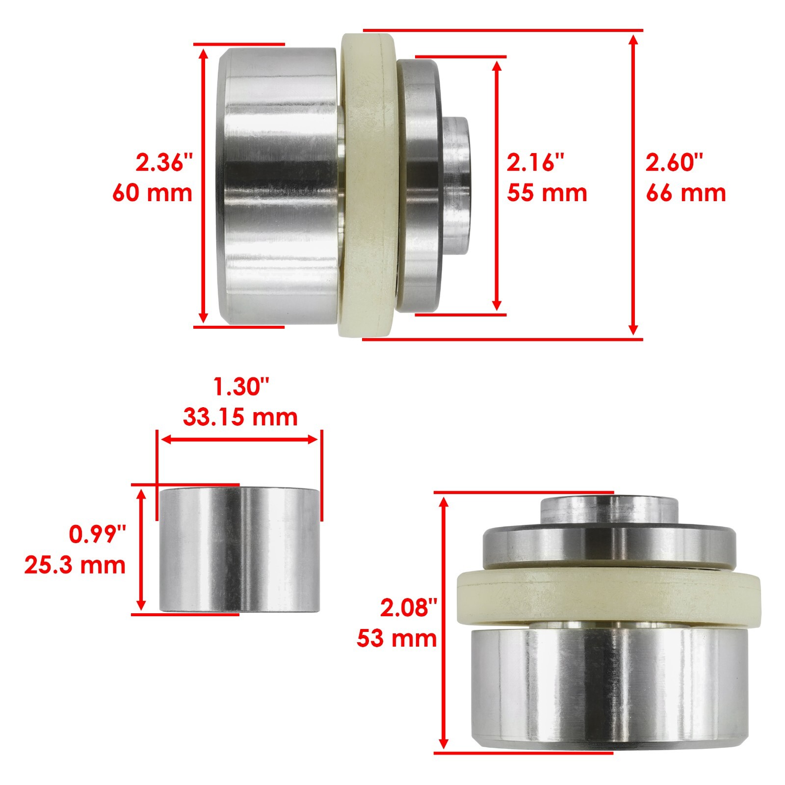 Front Differential Output Hub Assembly for Polaris 3236683 3235169 2203727