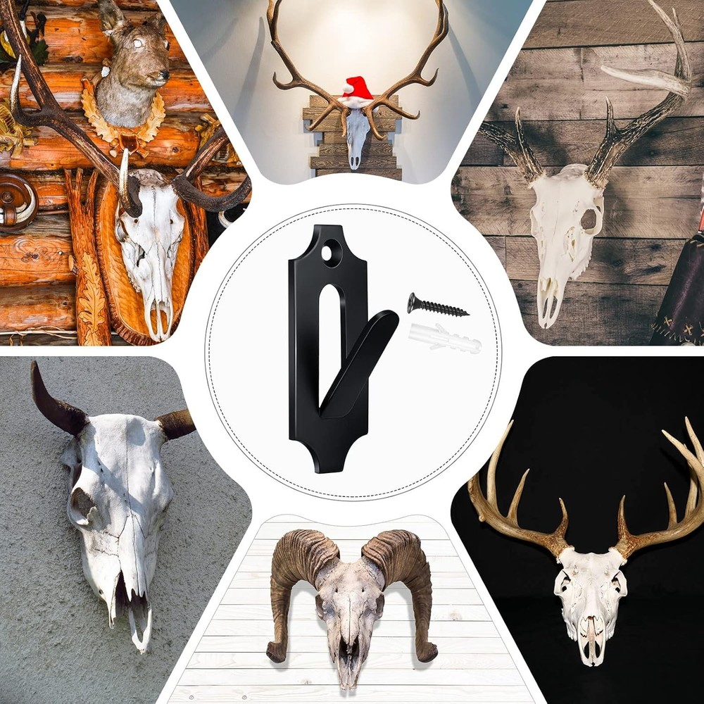 4 Pcs Deer Skull Hanger Bracket Wall Mount Kit