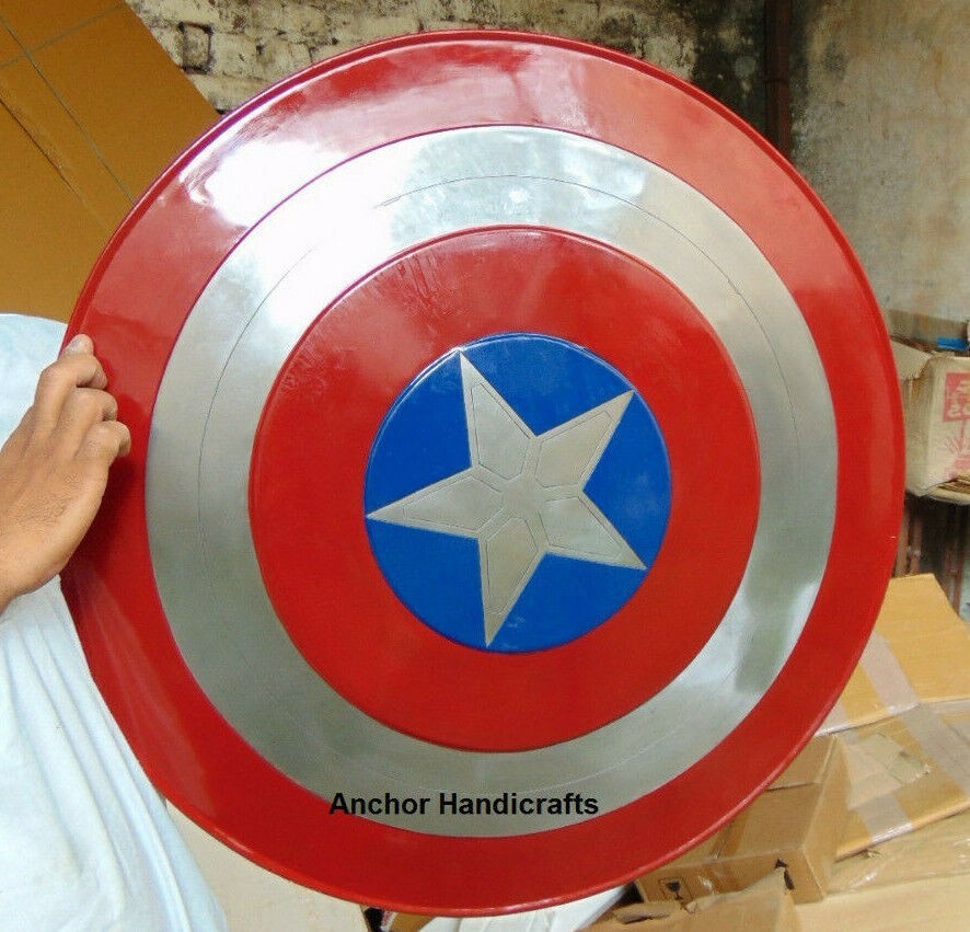Captain America REPLICA Shield Round Shield Star Pattern Emerged Medieval 24"