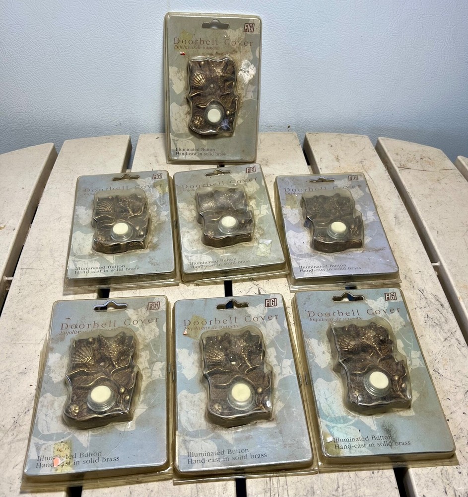 7 NEW HAND CAST SOLID  BRASS DOOR BELL COVERS