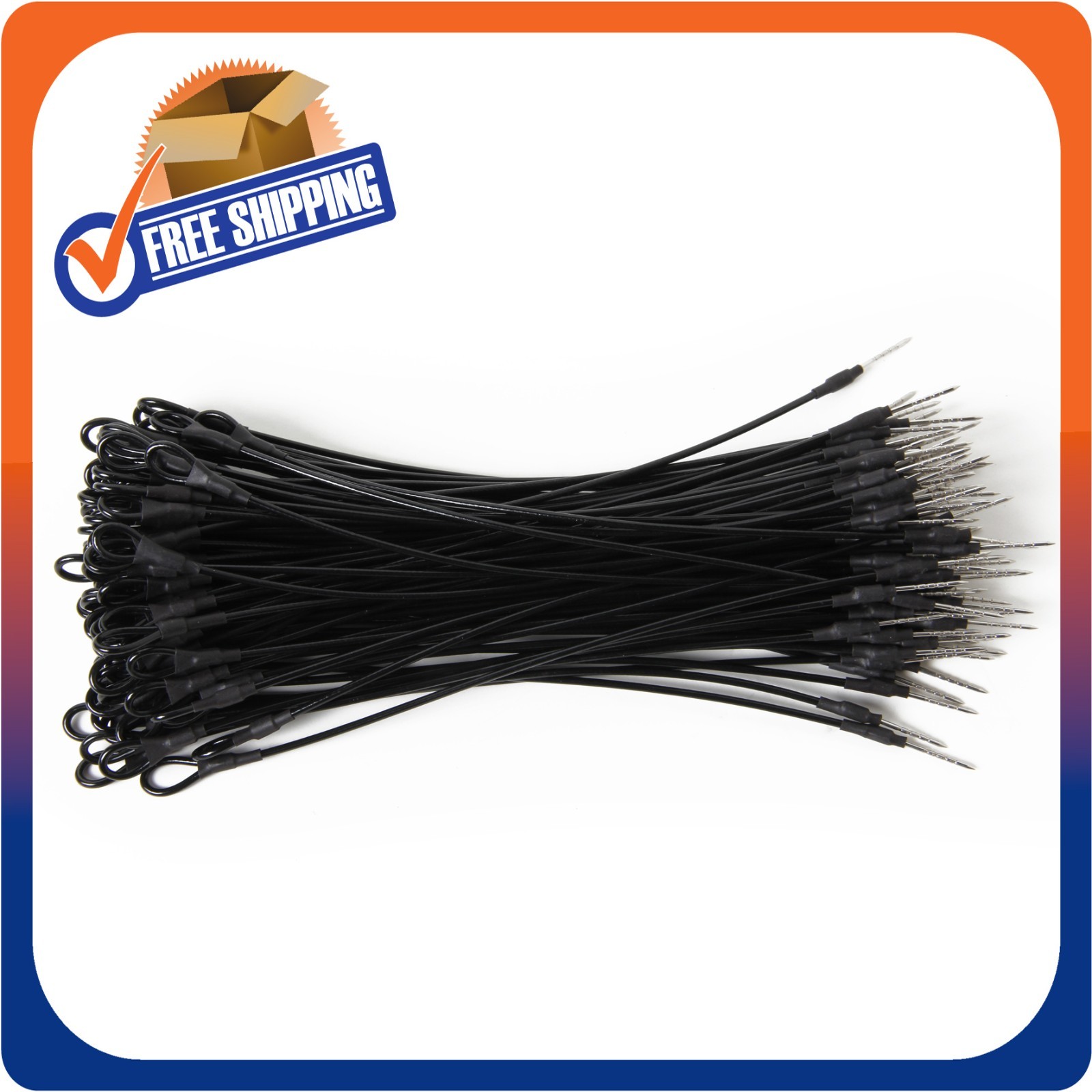 200 LANYARD WIRE LOOP TO PIN 8 INCH SECURITY CHECKPOINT EAS LOSS PREVENTION