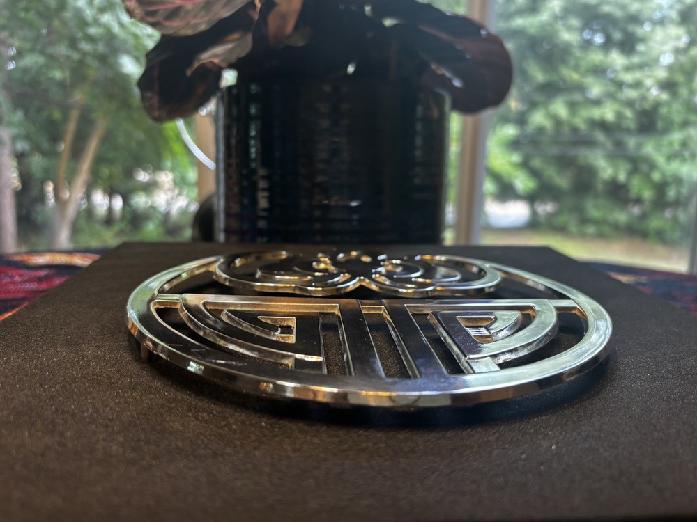 E P Italy Silver Plate Abstract Trivet