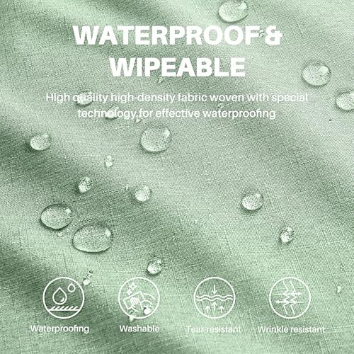 Textured Linen Table Cloth for Rectangle 84" x 60" (Rectangular) Sage Green