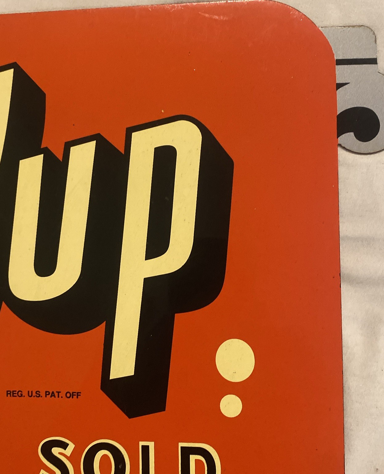 STOUT SIGN CO. LIMITED EDITION DOUBLE SIDED 7UP FLANGE SIGN 1964 Made In USA!!