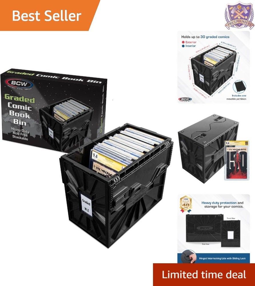 Comic Book Storage Bin Plastic Stackable for Graded Comics Display