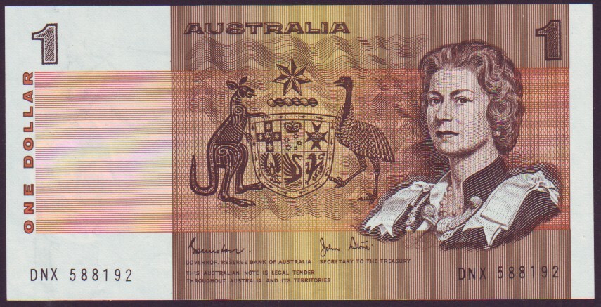 1982 AUSTRALIA LAST ONE DOLLAR NOTE ISSUED ***SCARCE**** UNCIRCULATED (E)