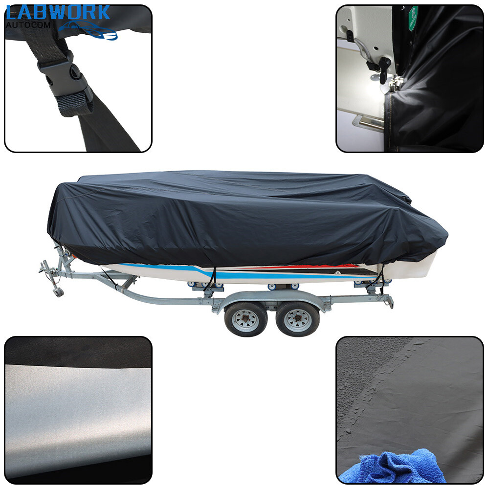 V-Hull Tri-Hull Runabout Waterproof Heavy Duty Boat Cover Trailerable Fishing