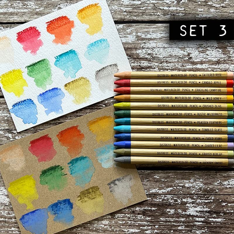 Tim Holtz Distress Watercolor Pencils Set 1, 2 and 3-36 Woodless Watercolor