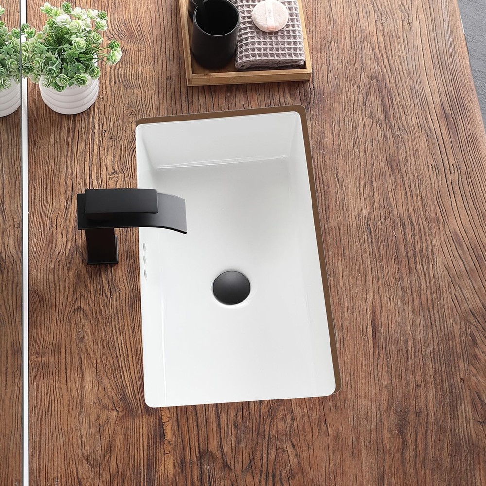 24 Inch Undermount Bathroom Sink Rectangular Undermount Sink White Ceramic Un...