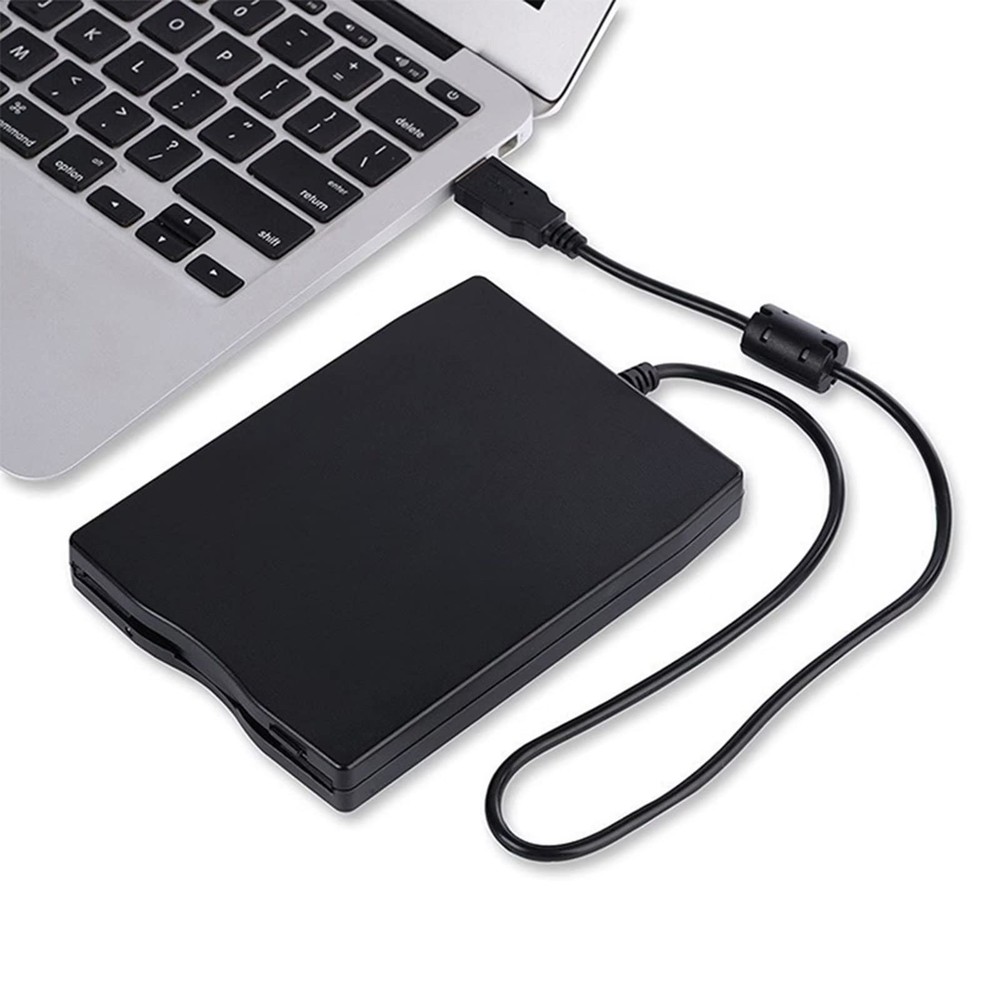 1.44 MB Black USB External Floppy Disk Drive Laptop PC Windows Mac Reader