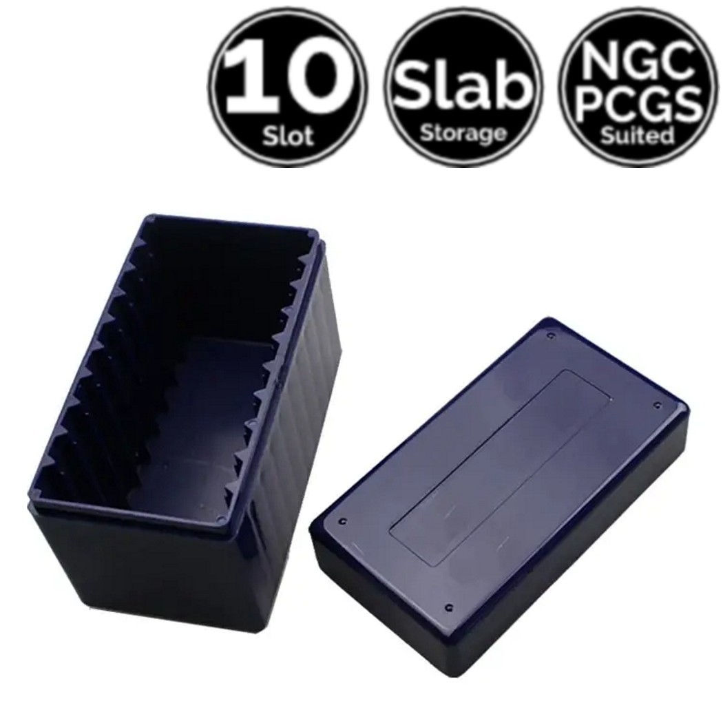 10 Slot Slab Coin Black ABS Plastic Storage Box Case Holder 4 PCGS NGC ANACS ICG