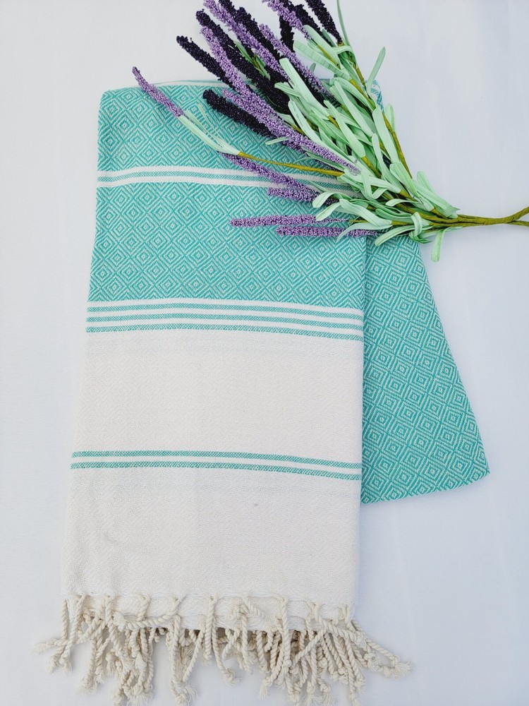 100% Cotton Geometric Diamond Weave All Season Solid Blanket Soft Sofa Throw