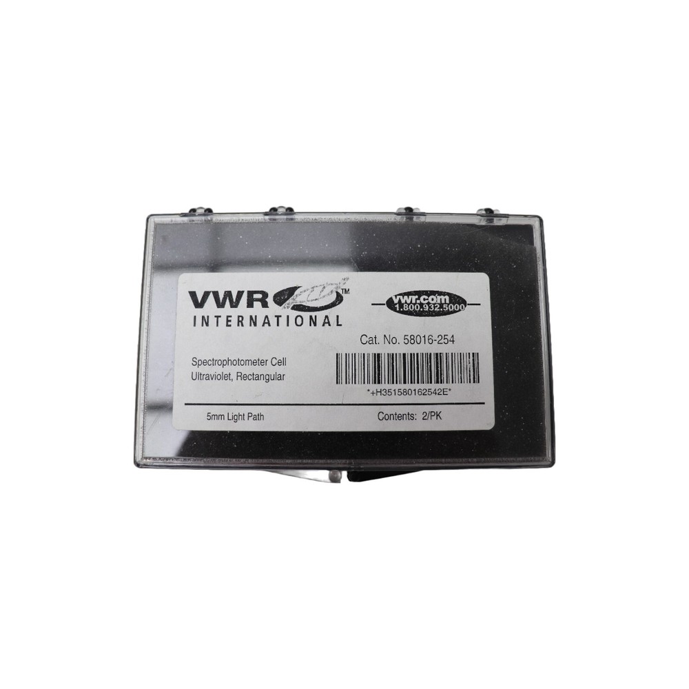 VWR Spectrophotometer Cell, Ultraviolet, Rectangular, 5mm LP, 2pk (58016-254)