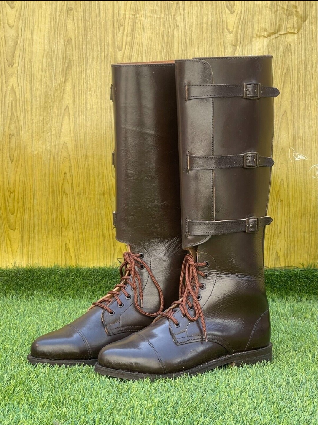 WW1 BRITISH ARMY MILITARY HORSE RIDING OFFICER BUCKLE BOOTS, All Size available