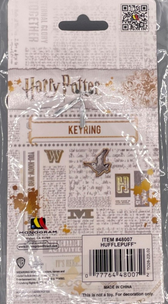 Harry Potter Key Ring - Hufflepuff - New Wrapped in Plastic