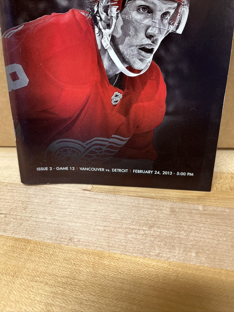 Detroit Red Wings Today 2/24/2013 Program VS Vancouver