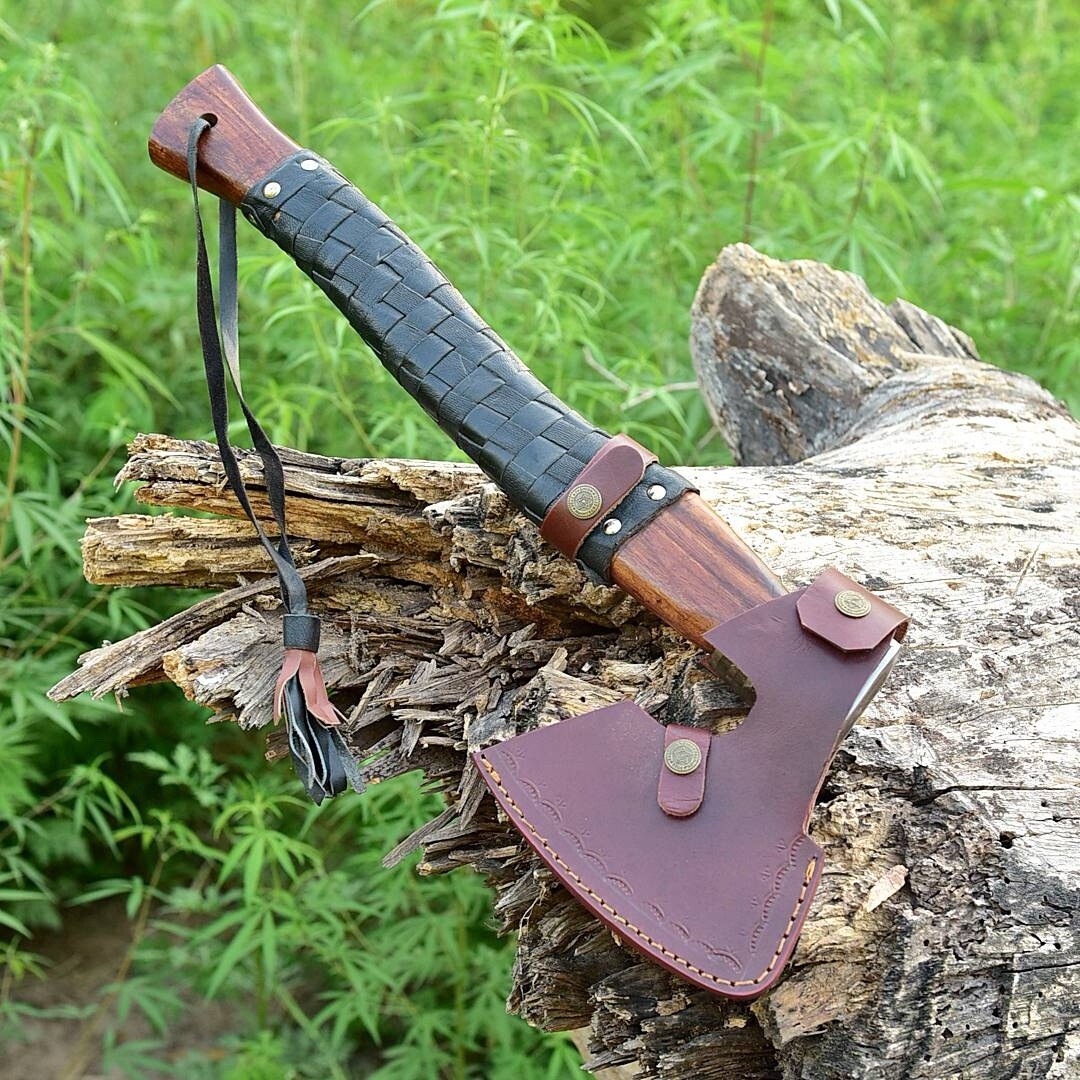 Hand Forged Carbon Steel Tactical Axe NORSE RAGNAR TOMAHAWK AXE & Sheath