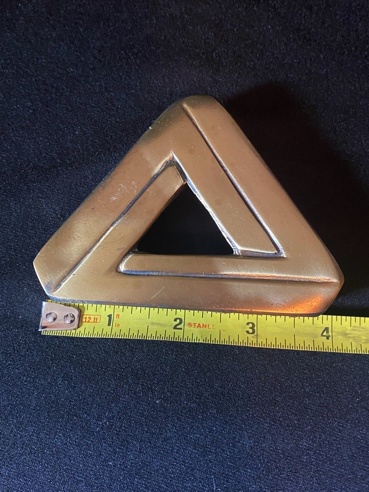 Vintage Comstock Mining Co Brass Triangular Figurine Paperweight