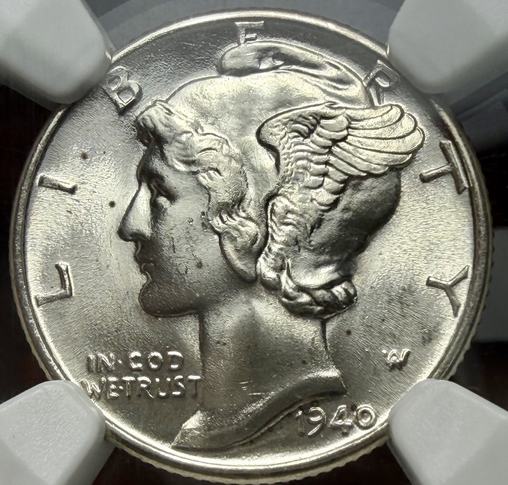 1940 D MERCURY DIME NGC MS65FB