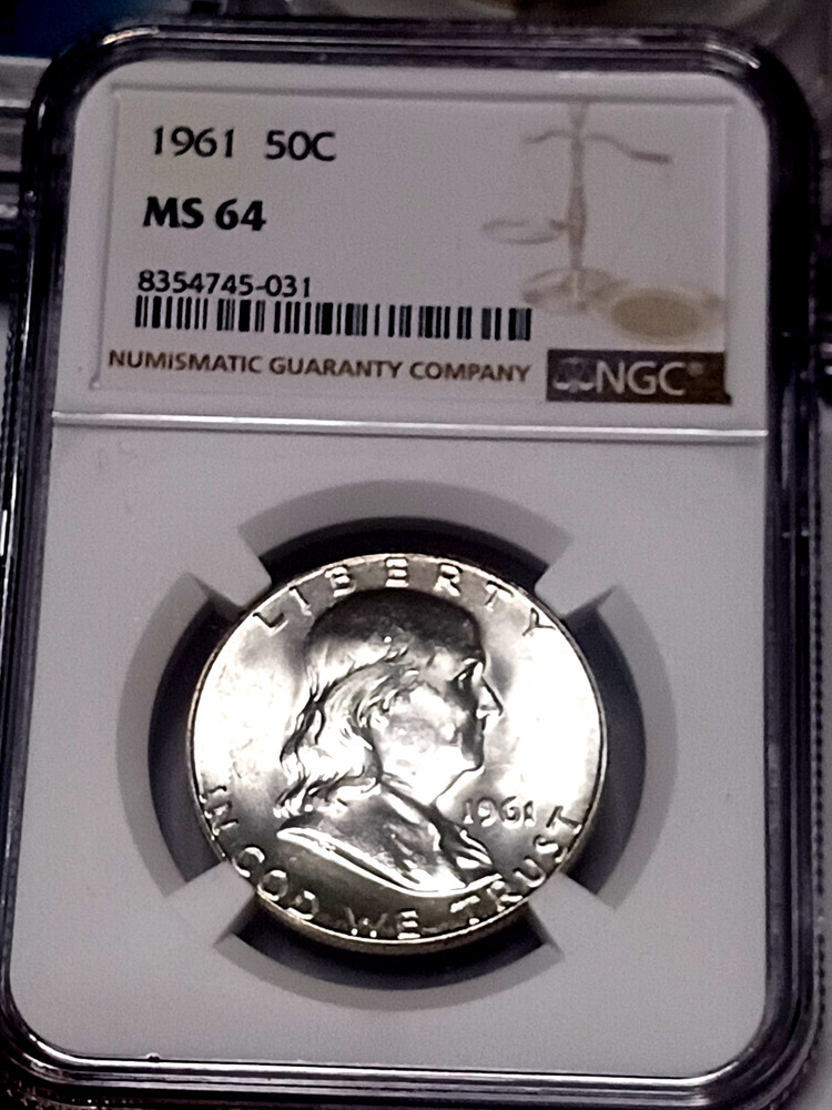 1961 P FRANKLIN HALF DOLLAR NGC MS64 REALLY NICE