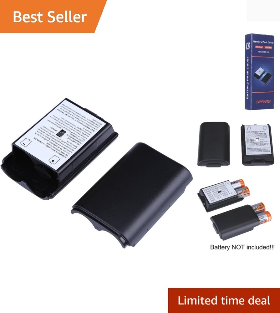 Quality Black Battery Pack Shells for Xbox 360 Controllers - 2 Count