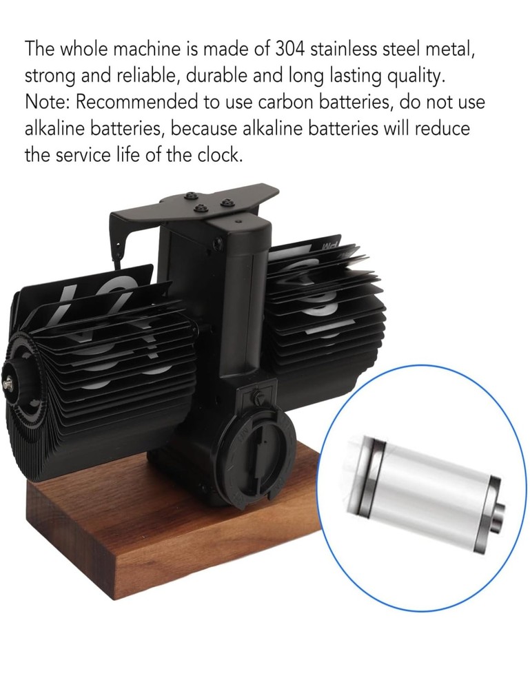 Digital Flip Down Clock, Retro Automatic Page Turning Clock, Internal Gear Op...