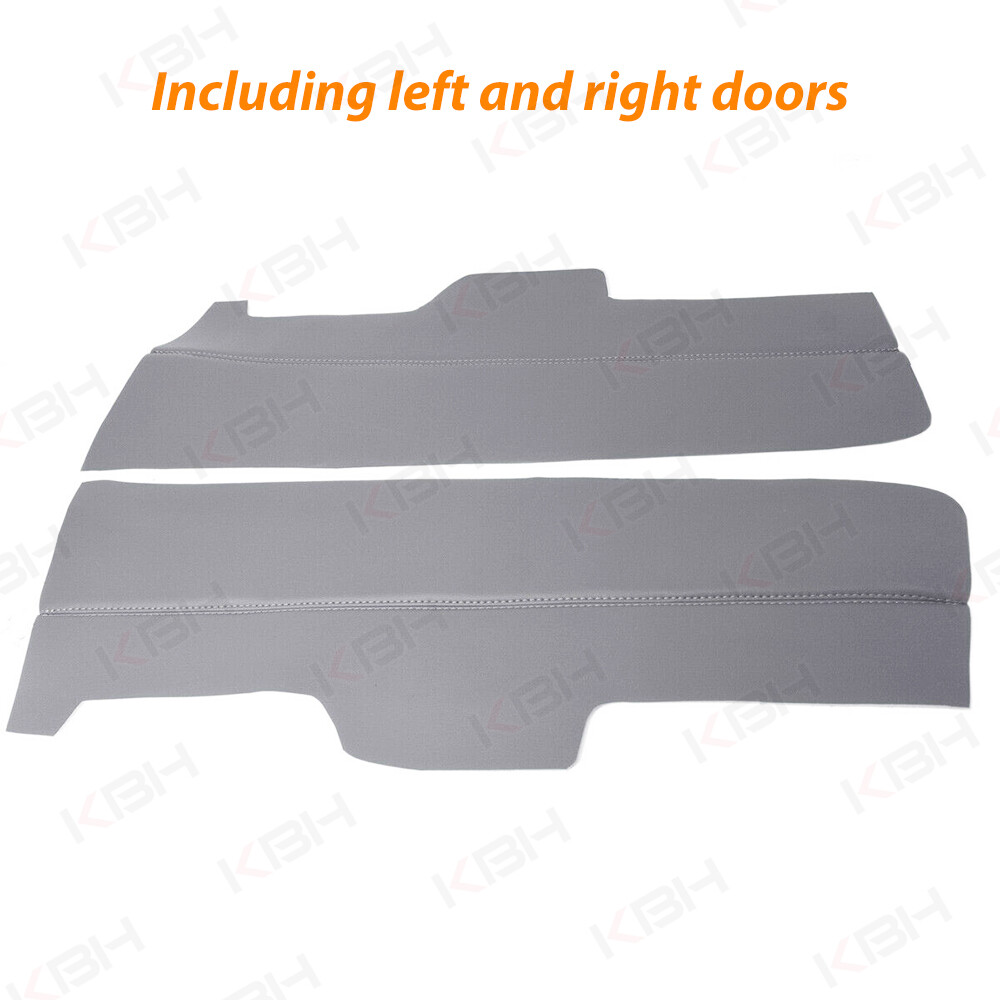 Insert Front Door Panel Cover Leather Replacement for Honda Pilot 2009-2015 Gray
