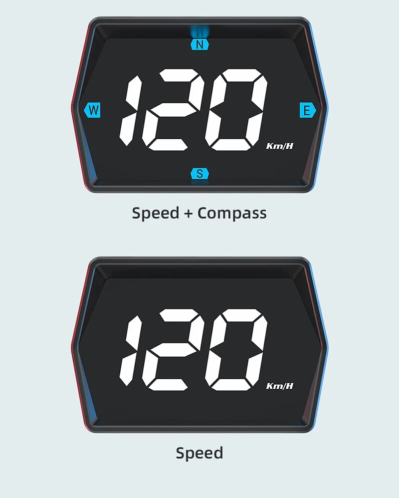 Car Digital Speedometer Head-up Display Security Overspeed Alarm Speed Compass