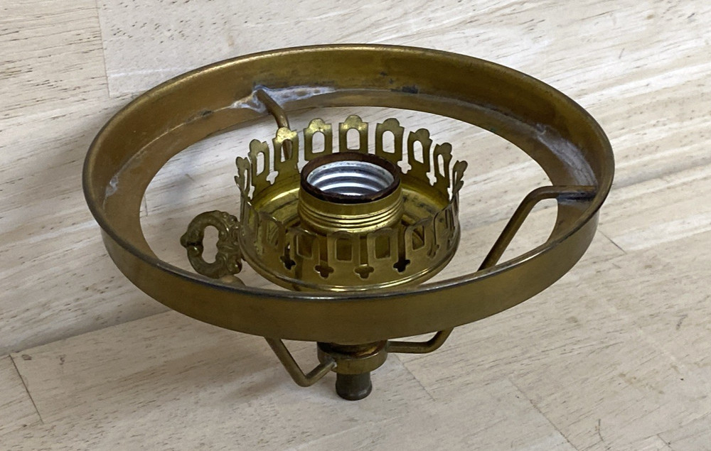 Vintage lampshade holder 6" socket part GWTW 3" HURRICANE Solid Brass
