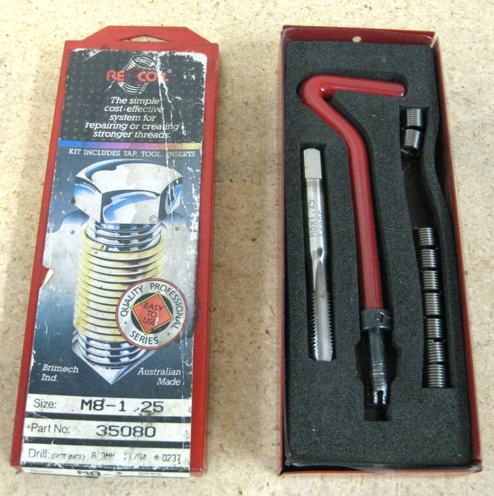 RECOIL 35080 Thread Repair Kit - M8-1.25 with 9 Inserts