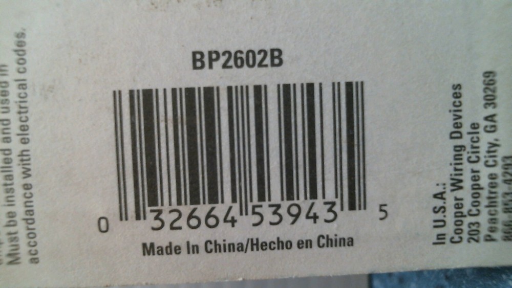 Cooper Snap-On Triple Outlet (53943) FS