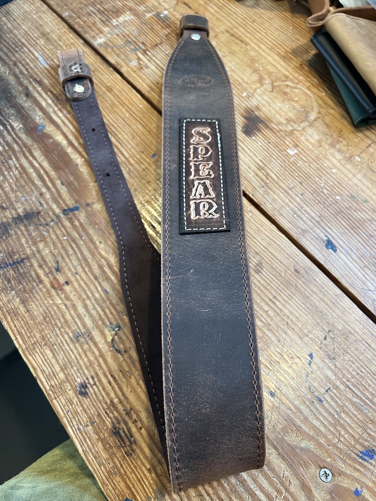 Buffalo Leather Rifle Sling - Handmade Strap - Personalized - Made in USA