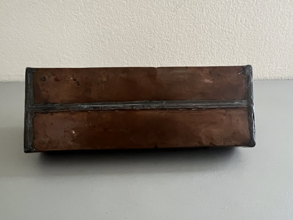 Antique COPPER & BRASS FOOT/BED WARMER Unsigned BREAD LOAF SHAPE