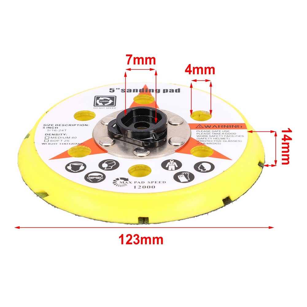 New Practical Sanding Pad Backing Plate 125mm Dual Function Medium Soft