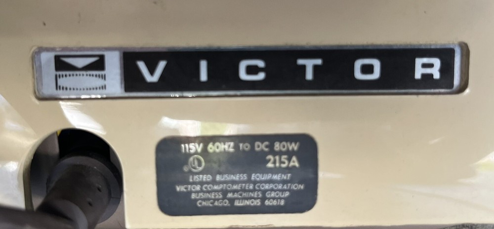 VTG Victor Adding Machine 215A Calculator Printer -Works!! Super Clean!!