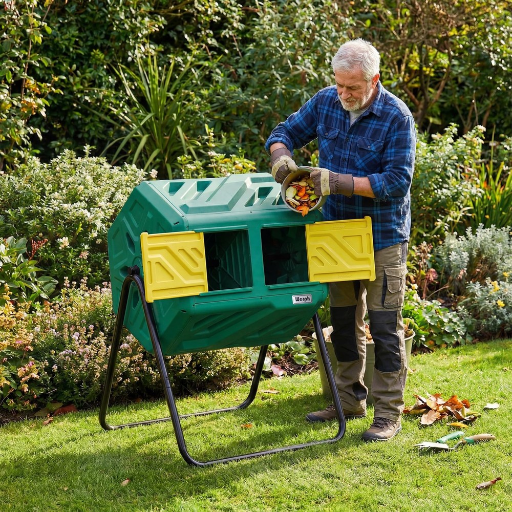 43 Gallon Compost Bin with Gloves, Fast Assembly & Easy Setup Outdoor Compost...