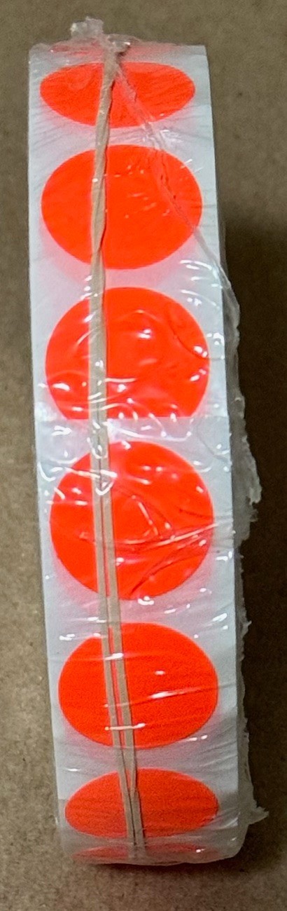 SEALED ROLL 1000 ULINE ORANGE 3/4" REMOVABLE ADHESIVE CIRCLE DOT LABELS STICKERS