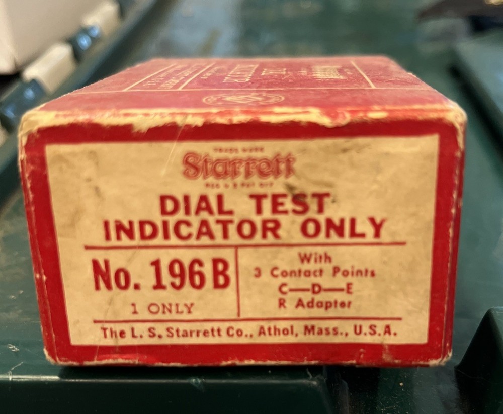 Starrett 196B Dial Test Indicator Only W/box. (  P )