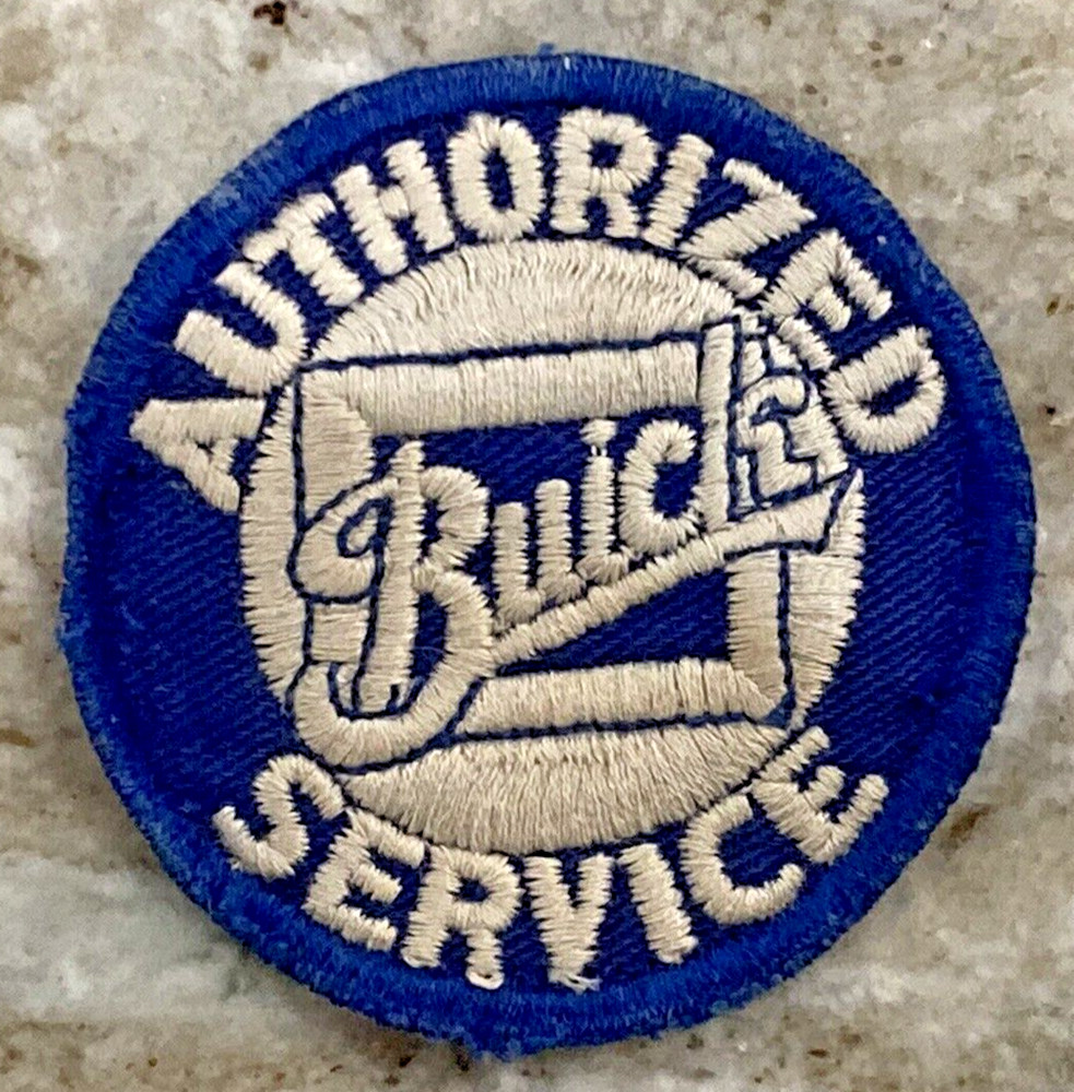 BUICK AUTHORIZED SERVICE Vintage Uniform Patch Round Blue & White B455